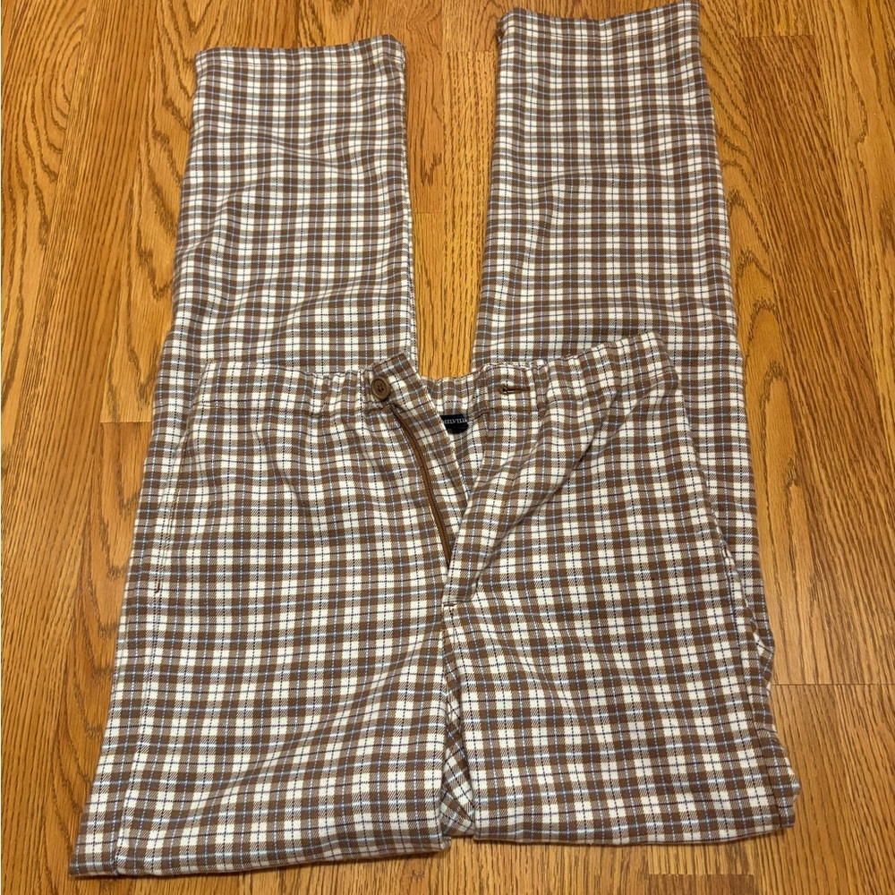 Brandy Melville Brown Plaid Pants